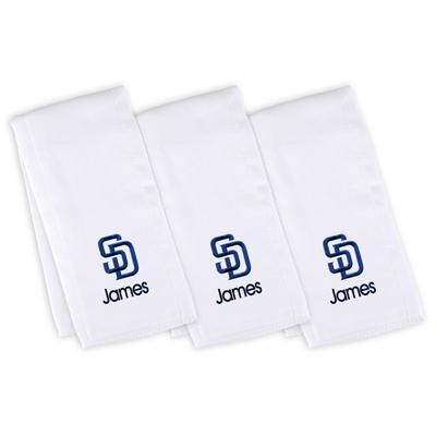 Infant White San Diego Padres Personalized Burp Cloth 3-Pack