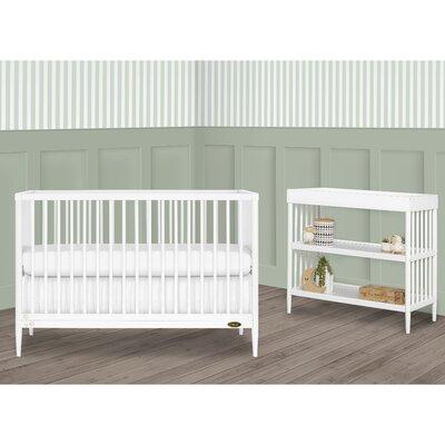 Dream On Me Moon Bear Reaching for the Stars 4-in-1 Convertible Crib Wood in Brown/Green/White | 36.14 H x 30.2 W in | Wayfair 671-WHITE
