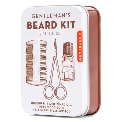 Kikkerland Grooming Cape - Gentleman's Beard Tin Set