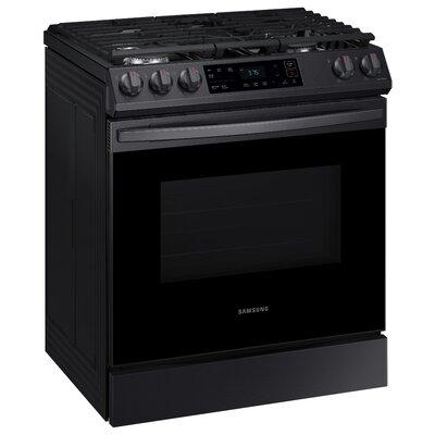 Samsung Smart Kitchen Range 30" 6 cu. ft. Smart Slide-In Gas Range in Black, Size 37.0 H x 29.9375 W x 28.6875 D in | Wayfair NX60T8111SG/AA