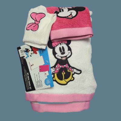 Disney Bath, Skin & Hair | Disney Minnie Mouse 3 Piece Bath Towel Set | Color: Pink/White | Size: Osg