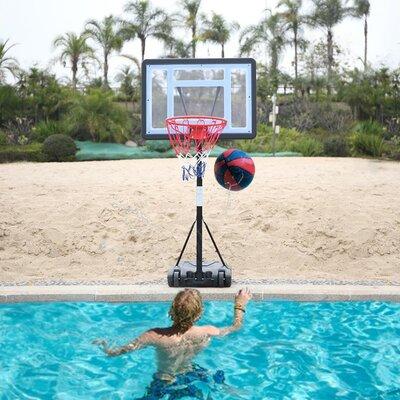 Winado Basketball Hoop Swimming Pool Water Game Aluminum in Black/Red | 53.14 H x 17.71 W x 29.52 D in | Wayfair 116639743130