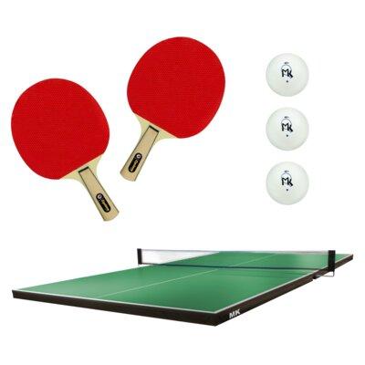 Martin Kilpatrick Ping Pong Foldable Conversion Top w/ Paddles & Balls (19mm Thick) Wood in Green | 6.75 H x 72.5 W x 108 D in | Wayfair PTDXMKGN