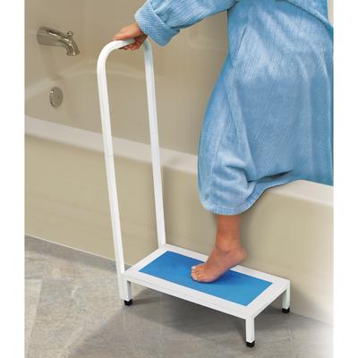 Non-Slip Bath Step by North American Health+Wellness in White Blue