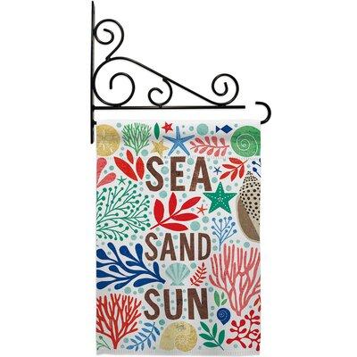 Breeze Decor Sea Sand Sun 2-Sided Polyester 18 x 13 in. Flag Set in Gray Green | 18.5 H x 13 W in | Wayfair BD-NA-GS-107065-IP-BO-03-D-US18-WA