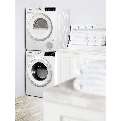 Apartment Friendly Summit Appliance 3.88 Cubic Feet Cu. Ft. Electric Stackable Dryer in White in Gray, Size 33.0 H x 23.63 W x 25.75 D in | Wayfair