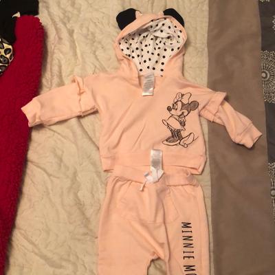 Disney Matching Sets | Baby Girl Sweatpants Outfit | Color: Black/Pink | Size: 3-6mb