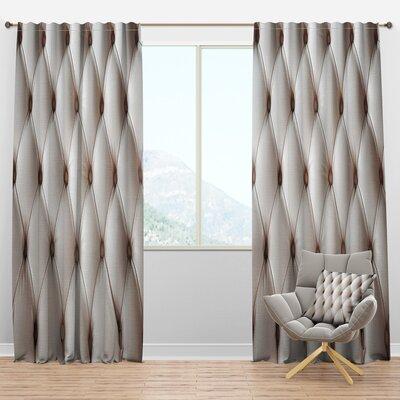 Design Art Diamond Shaped Leather Couch Geometric Semi-Sheer Thermal Rod Pocket Single Curtain Panel Polyester/Linen in Blue/Green | 90 H in | Wayfair