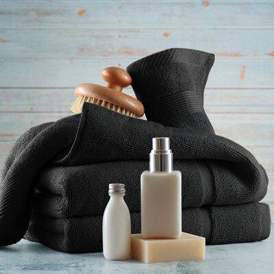 Hearth & Harbor 4-Piece 100% Cotton Mats & Towel Set 100% Cotton in Black | Wayfair WF-SC_HH_towel_4pack_black