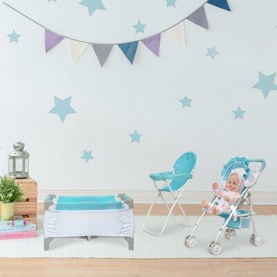 Olivia's Little World 3 in 1 Doll Nursery Set Plastic in Blue/White | 13.7 H x 57.4 W x 22.3 D in | Wayfair OL-00013
