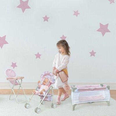 Olivia's Little World Polka Dots Princess 3 in 1 Doll Nursery Set Plastic in White | 13.7 H x 57.4 W x 22.3 D in | Wayfair OL-00014