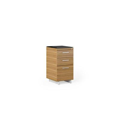 BDI Sequel 20 - 3-Drawer Vertical Filing Cabinet Wood in Gray Black Brown | 29 H x 15.25 W x 18 D in | Wayfair 6114 WL S