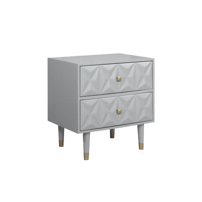 Two Drawer Geo Texture Nightstand by Linon Home Décor in Grey Gold