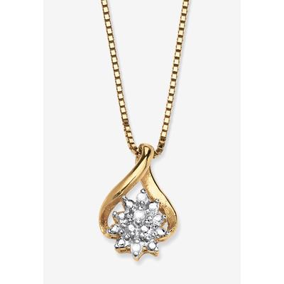 Plus Size Women's Gold & Sterling Silver Diamond Pendant by PalmBeach Jewelry in Gold