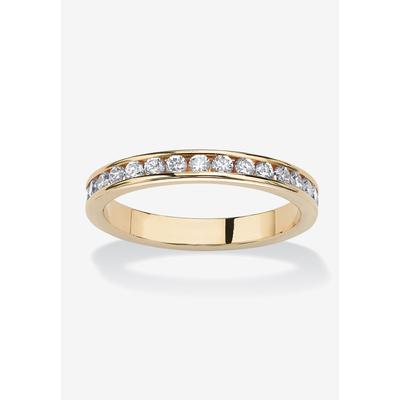 Women's Yellow Gold Plated Simulated Birthstone Eternity Ring by PalmBeach Jewelry in April (Size 5)