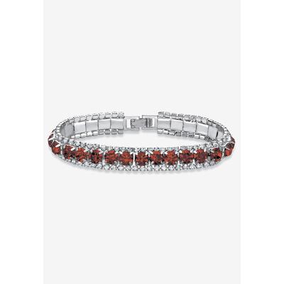 Women's Silver Tone Tennis Bracelet Simulated Birthstones and Crystal, 7" by PalmBeach Jewelry in January