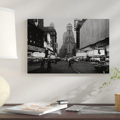 East Urban Home '1950s Night Times Square Looking South from Duffy Square to NY Times Building Movie Marquees New York City NY USA' Photographic Print on Wrapped Canv Canvas | Wayfair