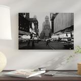 East Urban Home '1950s Night Times Square Looking South from Duffy Square to NY Times Building Movie Marquees New York City NY USA' Photographic Print on Wrapped Canv Canvas