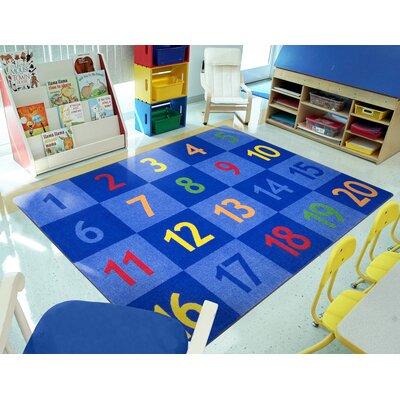 Blue/Orange/Red Area Rug - Time To Count by Joy Carpets kids Area Rug Nylon in Blue/Orange/Red, Size 64.0 W x 0.5 D in | Wayfair 2022C