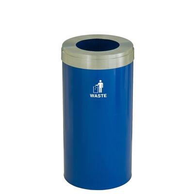 Glaro, Inc. Trash Can Stainless Steel in Gray/Blue, Size 30.0 H x 15.0 W x 15.0 D in | Wayfair W1542BL-SA-W2
