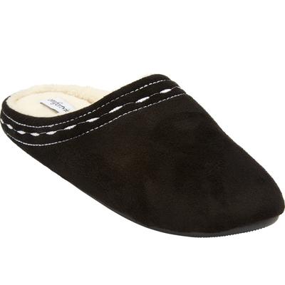 Wide Width Women's The Stitch Clog Slipper by Comfortview in Black (Size M W)
