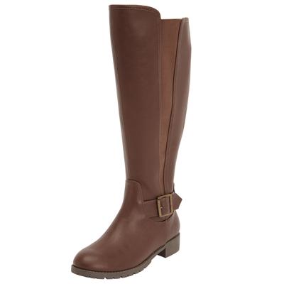 Women's The Milan Wide Calf Boot by Comfortview in Medium Brown (Size 7 M)