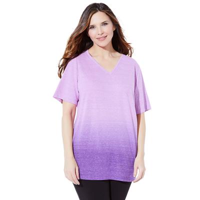 Plus Size Women's Starburst Tee by Catherines in Violet (Size 0X)