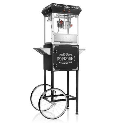 Olde Midway 6 oz. Kettle Popcorn Machine w/ Cart in Black, Size 56.5 H x 27.0 W x 15.75 D in | Wayfair CON-POP-650-BLK