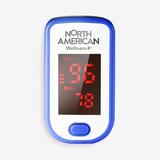 Fingertip Oxygen Meter by North American Health+Wellness in Blue White