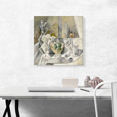 ARTCANVAS Carafe, Jug & Fruit Bowl 1909 by Pablo Picasso - Wrapped Canvas Painting Print Canvas, Wood in Gray/Green | 18 H x 18 W x 1.5 D in | Wayfair