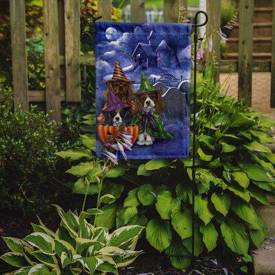 The Holiday Aisle® Iarrobino Jack Russell Terrier Halloween 2-Sided Polyester 1 x 0.11 ft. Garden Flag in Blue/Brown | 15 H x 11.5 W in | Wayfair