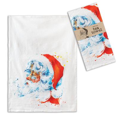 Watercolor Santa Claus Tea Towel - Box of 4 - CTW Home Collection 780157