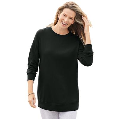 Plus Size Women's Fleece Sweatshirt by Woman Within in Black (Size 3X)