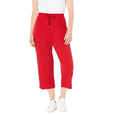 Plus Size Women's Sport Knit Capri Pant by Woman Within in Vivid Red (Size 6X)