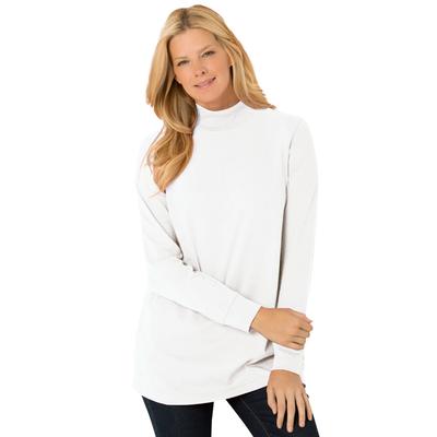 Plus Size Women's Perfect Long-Sleeve Mockneck Tee by Woman Within in White (Size M) Shirt