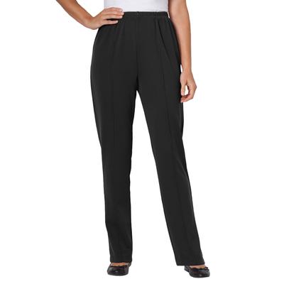 Plus Size Women's Elastic-Waist Soft Knit Pant by Woman Within in Black (Size 28 T)