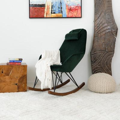 Mack & Milo™ Mellinger Rocking Chair Velvet in Green, Size 43.0 H x 26.0 W x 40.0 D in | Wayfair 03C6D75EDB8B4AD7BD4E8C741183C19B