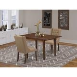 Winston Porter Aggappe Butterfly Leaf Rubber Solid Wood Dining Set Wood/Upholstered in Brown | 30 H in | Wayfair 337AE192B9204BE1B6891FFD8B730896