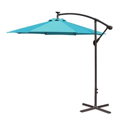 Turquoise 10Ft Offset Solar Umbrella- Jeco Wholesale OF-UB114