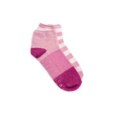 Plus Size Women's 2 Pair Pack Aloe Infused Crew Socks by MUK LUKS in Pink (Size ONE)