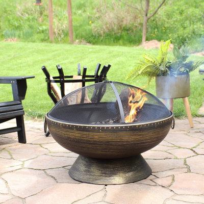 Greyleigh™ Tuscola 24" H x 30" W Steel Outdoor Fire Pit Steel in Black/Gray | 24 H x 30 W x 30 D in | Wayfair B91A74BF6A384EE7806843D434014DB9