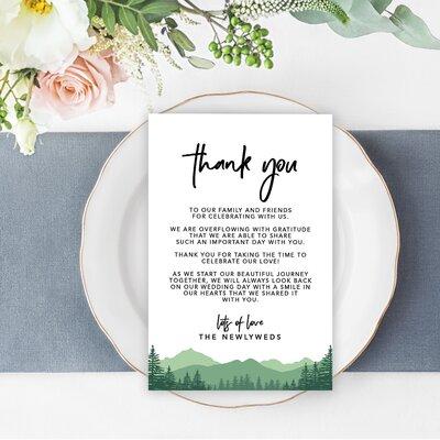 Koyal Wholesale Woodland Forest Theme Wedding Thank You Place Setting Cards For Table Reception, Dinner Plates, Family, Friends, 56-Pack Paper | Wayfair