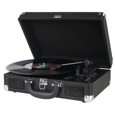 DIGITNOW Vintage Decorative Record Player, 3 Speed Turntable- in Black | 14 H x 11 W x 5 D in | Wayfair M417-Black