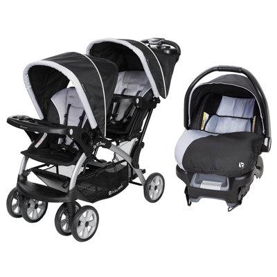 Baby Trend Sit N Stand Travel Double Baby Stroller & Car Seat Combo in Black | 32 H x 32 W x 25 D in | Wayfair SS76B51A + CS79B51A