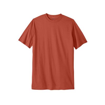 Men's Big & Tall Lightweight Longer-Length Crewneck T-Shirt by KingSize in Brick (Size L)