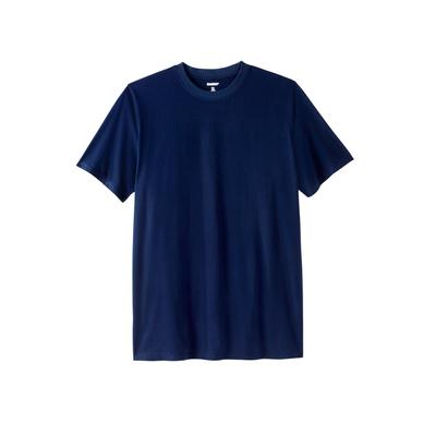 Men's Big & Tall Shrink-Less™ Lightweight Longer-Length Crewneck T-Shirt by KingSize in Navy (Size XL)