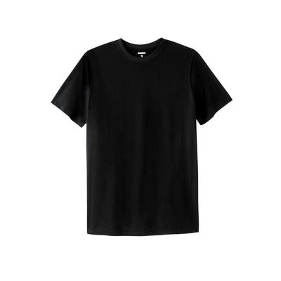 Men's Big & Tall Shrink-Less Lightweight Longer-Length Crewneck T-Shirt by KingSize in Black (Size 8XL)