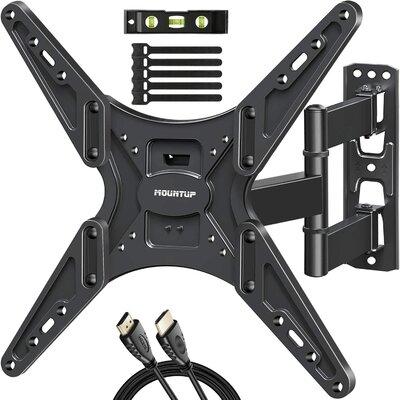 MOUNTUP TV Wall Mount, Full Motion Tilting TV Mount Bracket For Most 26-55 Inch Flat Curved Tvs w/ Articulating Arms in Black | Wayfair MU0014