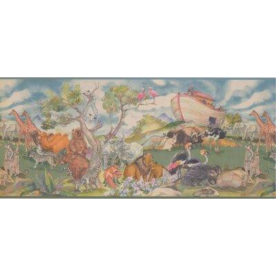 Harriet Bee Colunga Noah's Arc Animals 0.83' L x 180" W Wallpaper Border Vinyl in Gray/White/Brown, Size 10.0 W in | Wayfair