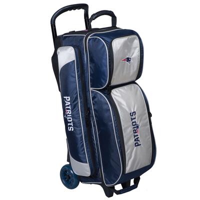 Navy New England Patriots Triple Roller Bowling Bag